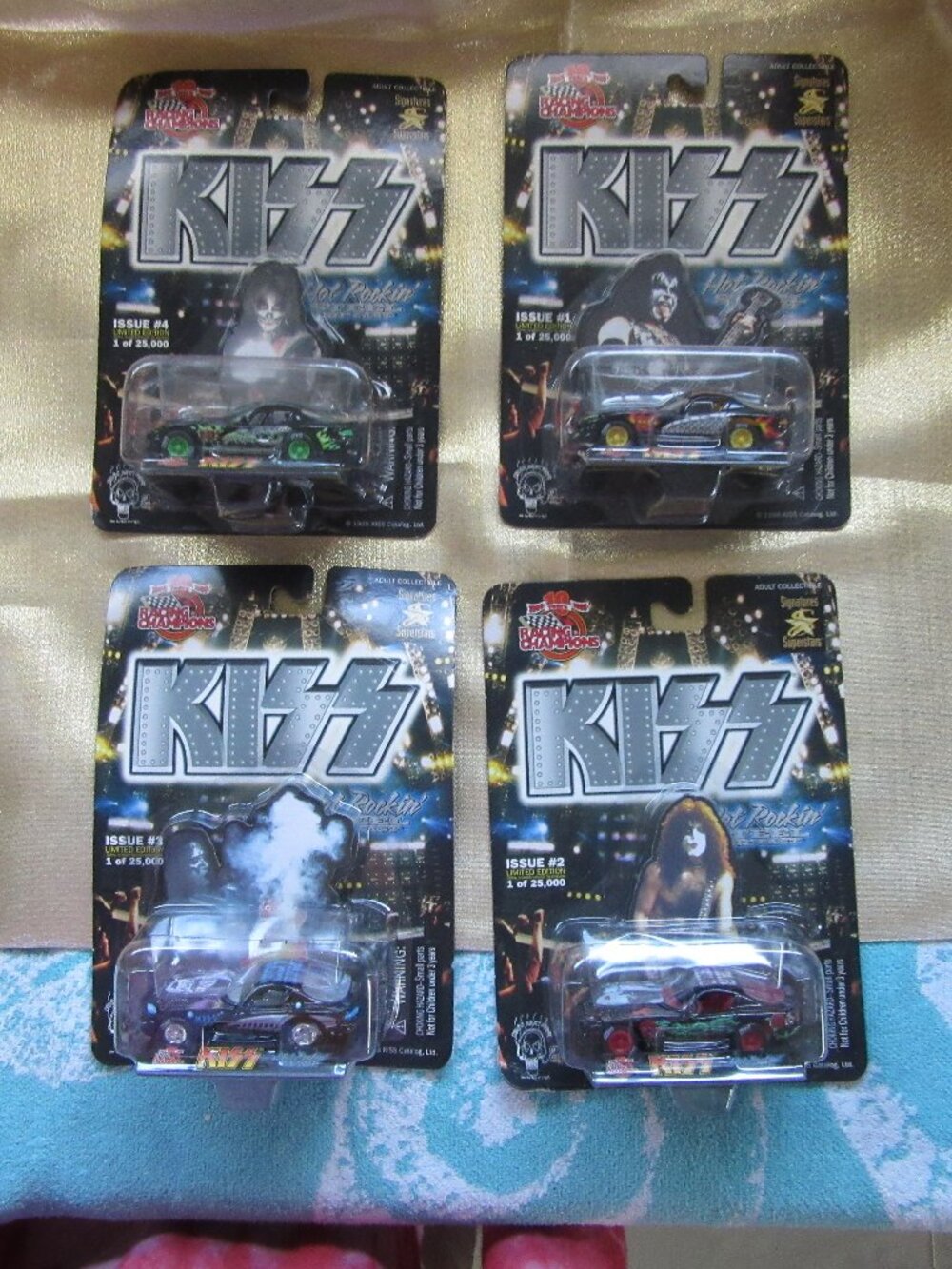 KISS (4) Racing Champions Hot Rockin' Steel #1, #2, #3, #4, Steel Diecast Car's